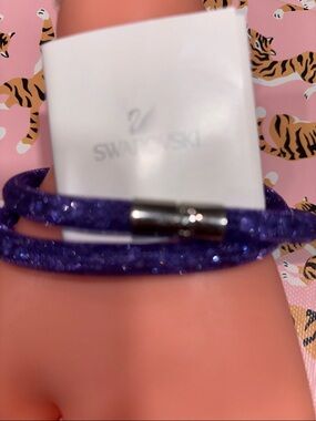 Swarovski Purple Glitter Double-Wrap Bracelet